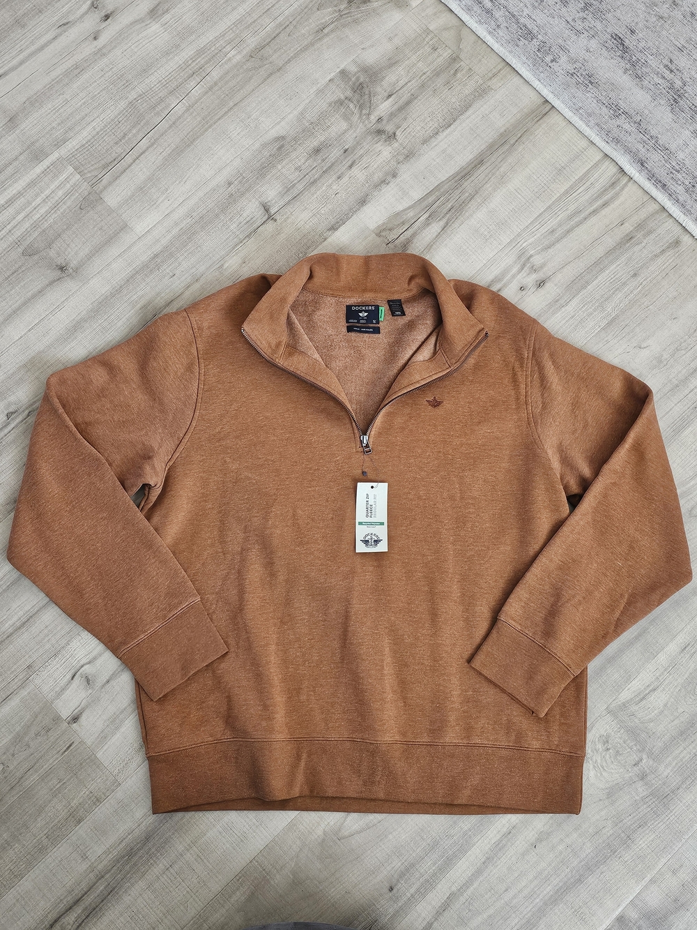 Dockers Men's Zip-Neck Sweater in  Rust Color